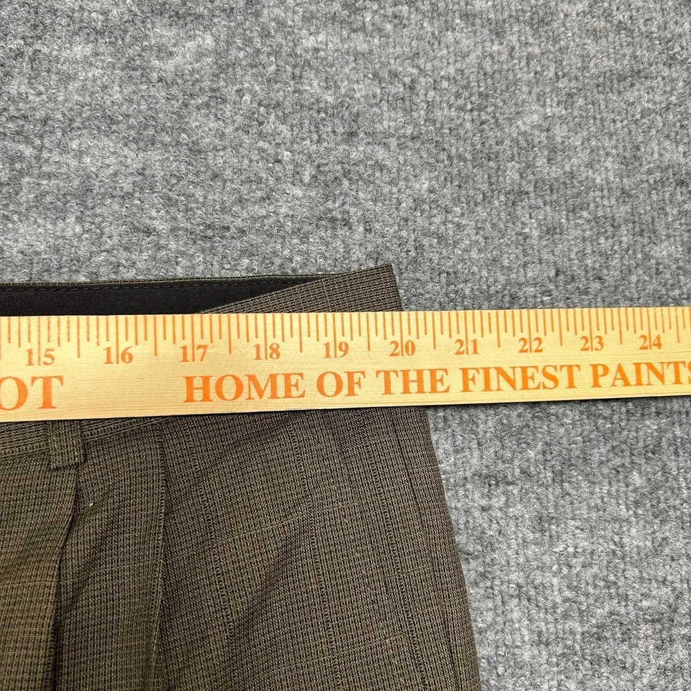 Vintage Men's Pleated Dress Pants Brown Mid‎ Rise Slash Pockets Classic - 40x29